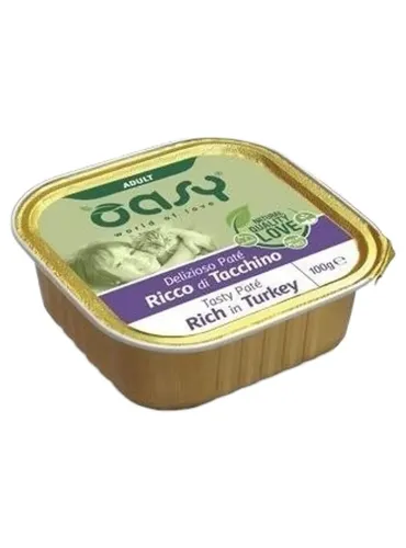 Oasy gatto adult pate ricco di tacchino 100 gr  