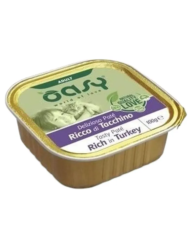 Oasy gatto adult pate ricco di tacchino 100 gr  