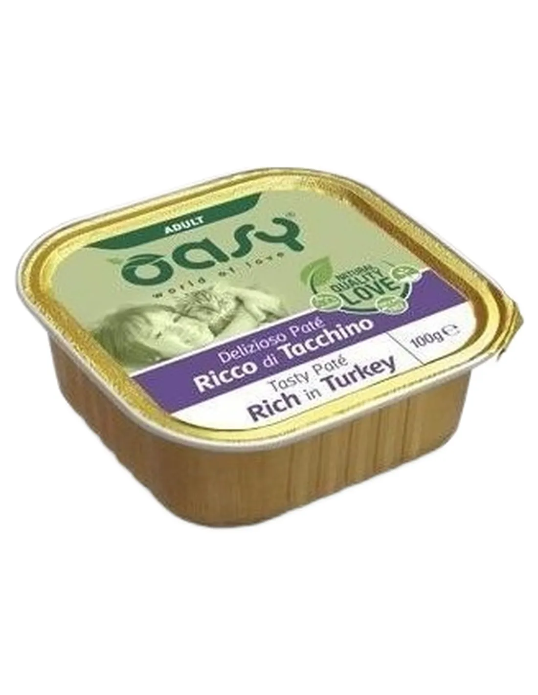 Oasy gatto adult pate ricco di tacchino 100 gr  