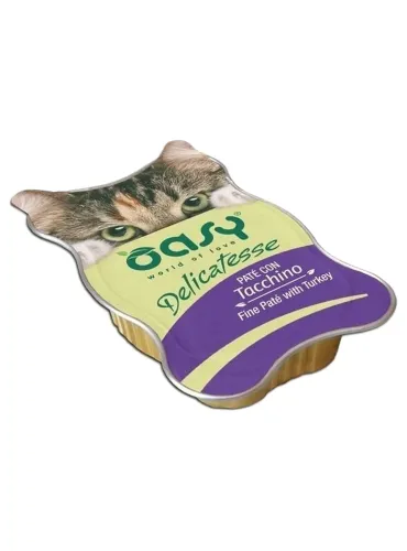 Oasy gatto delicatesse pate con tacchino vaschetta 85 gr  