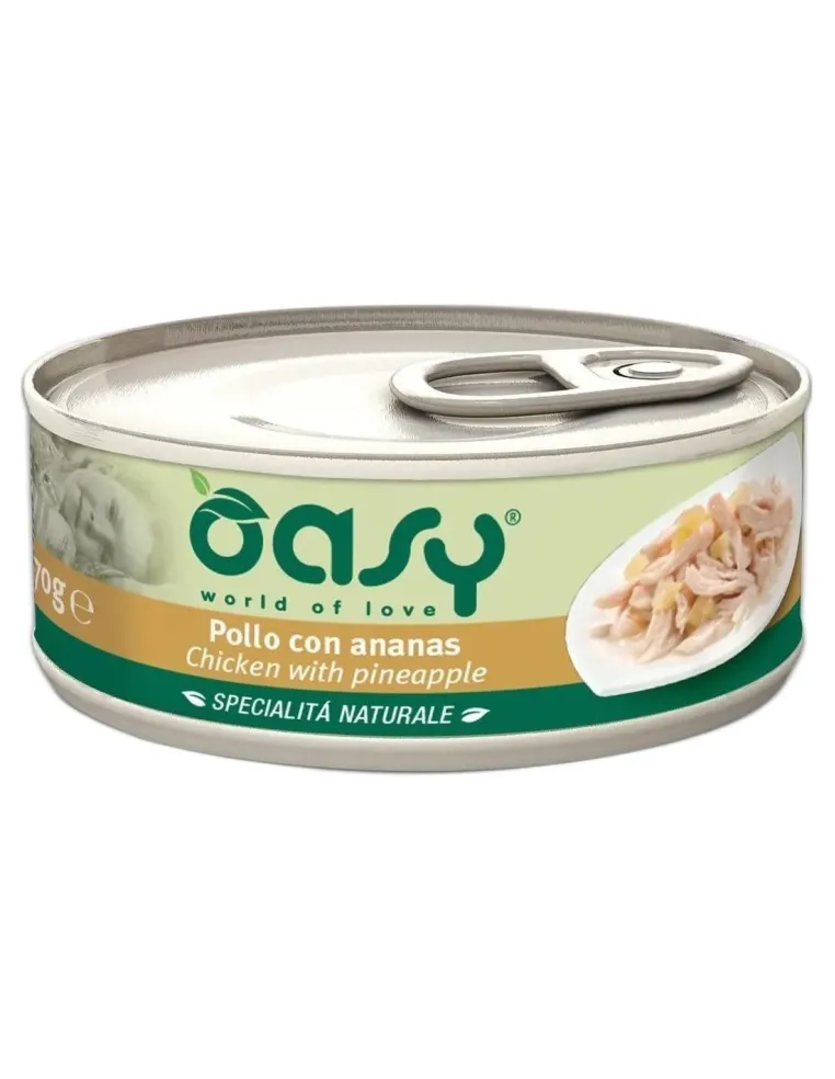 Oasy gatto pollo con ananas umido 70 gr  