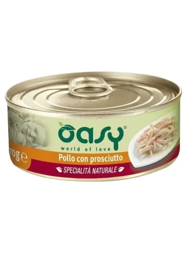 Oasy gatto pollo con prosciutto umido 70 gr