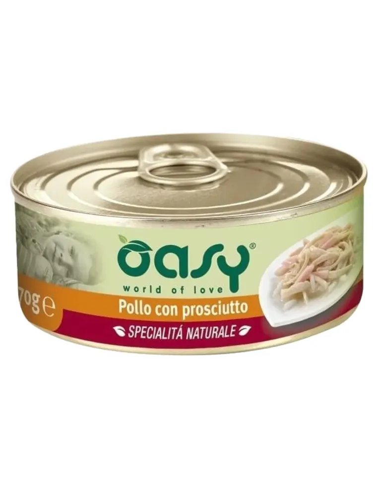 Oasy gatto pollo con prosciutto umido 70 gr  