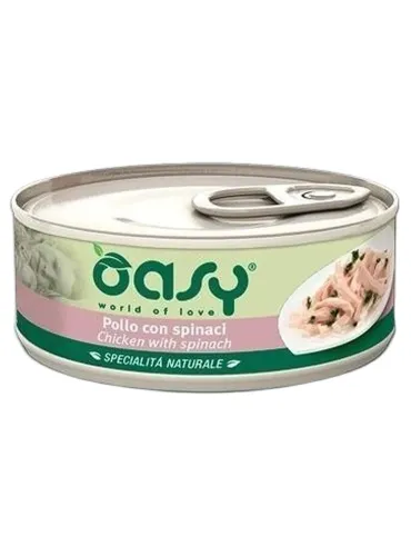 Oasy gatto pollo con spinaci umido 150 gr  
