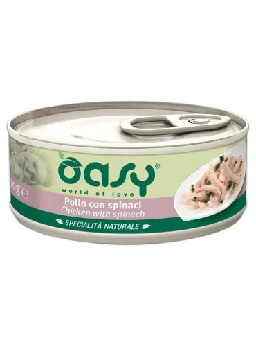 Oasy gatto pollo con spinaci umido 70 gr  