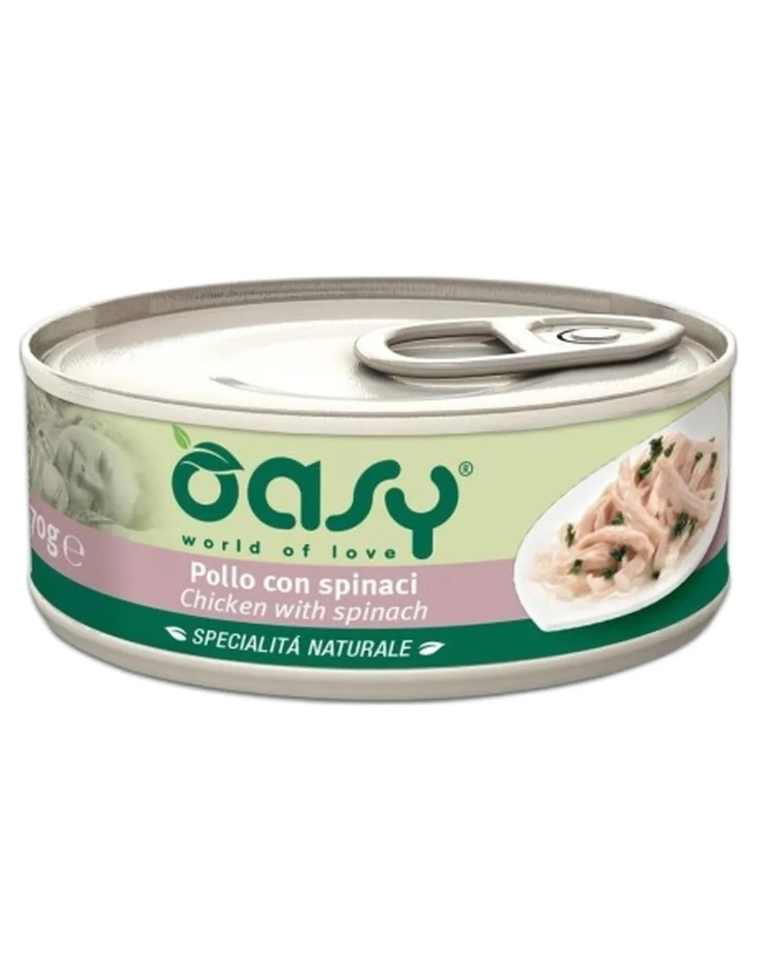 Oasy gatto pollo con spinaci umido 70 gr   Oasy gatto pollo con spinaci umido 70 gr