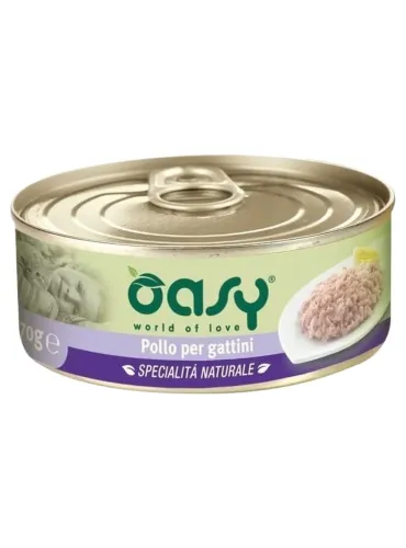 Oasy gatto pollo per gattini umido 70 gr  