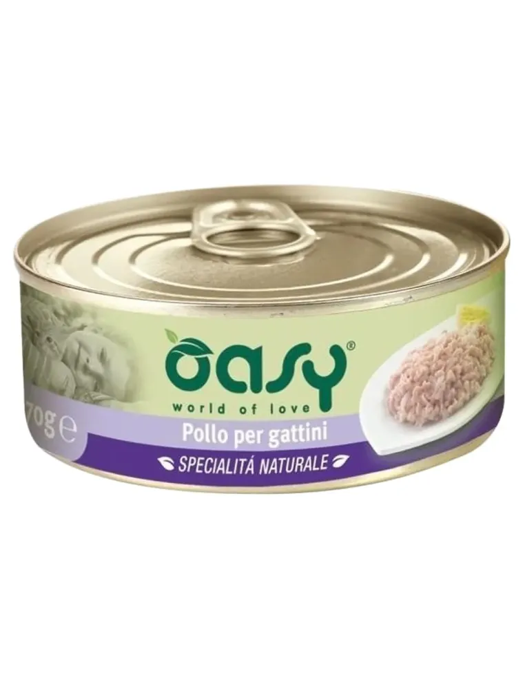Oasy gatto pollo per gattini umido 70 gr  