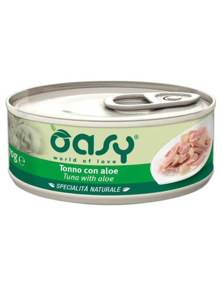 Oasy gatto tonno con aloe umido 70 gr  