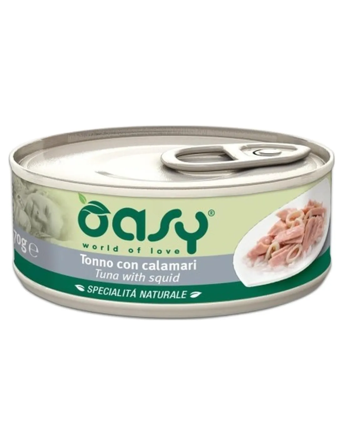 Oasy gatto tonno con calamari umido 70 gr   Oasy gatto tonno con calamari umido 70 gr