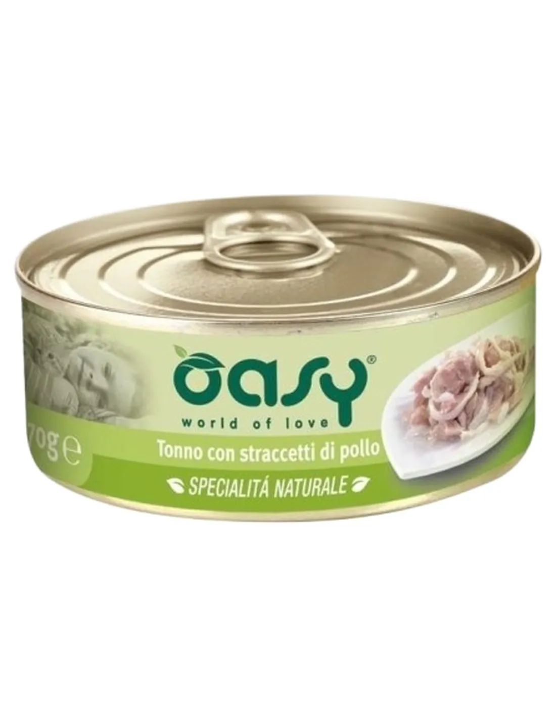 Oasy gatto tonno con straccetti di pollo umido 70 gr  