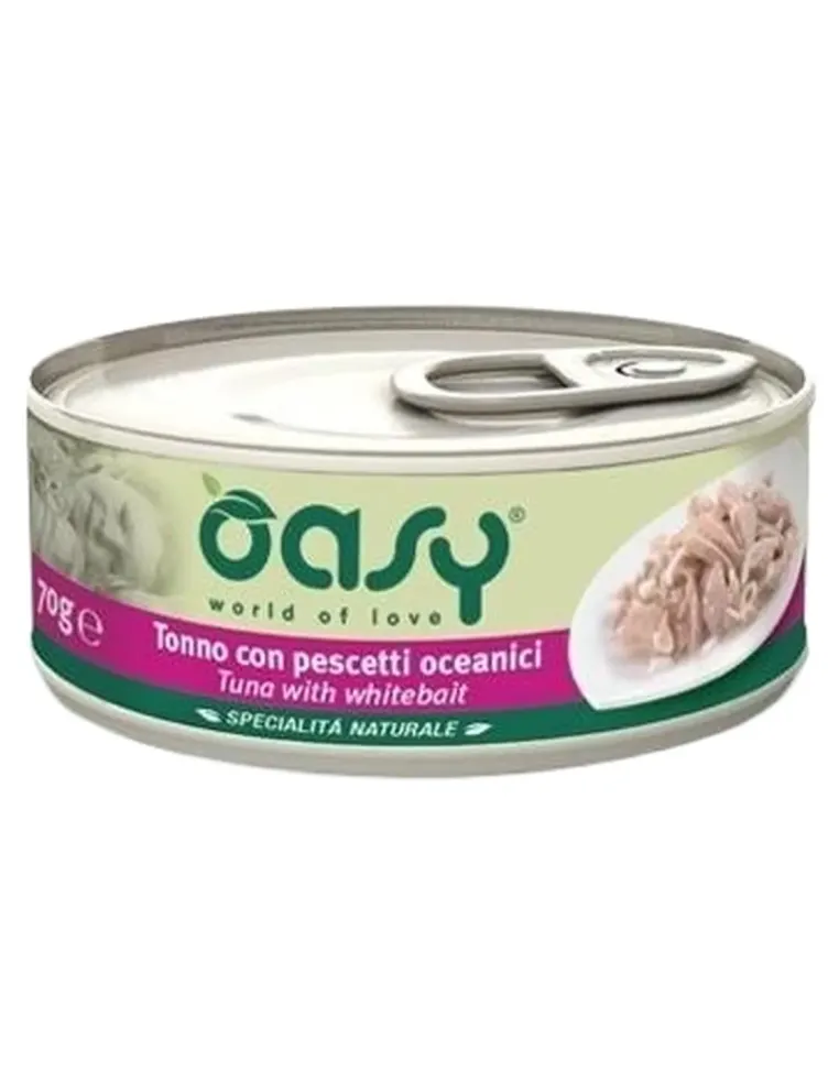 Oasy gatto tonno con pescetti oceanici umido 70 gr  