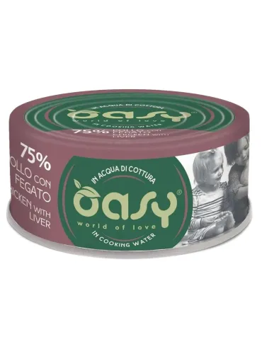 Oasy gatto more love 75% pollo con fegato 70 gr  
