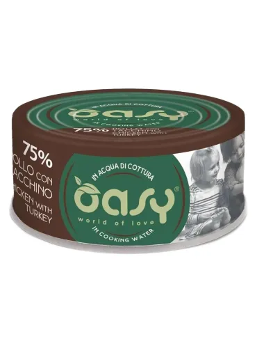Oasy gatto more love 75% pollo con tacchino 70 gr  
