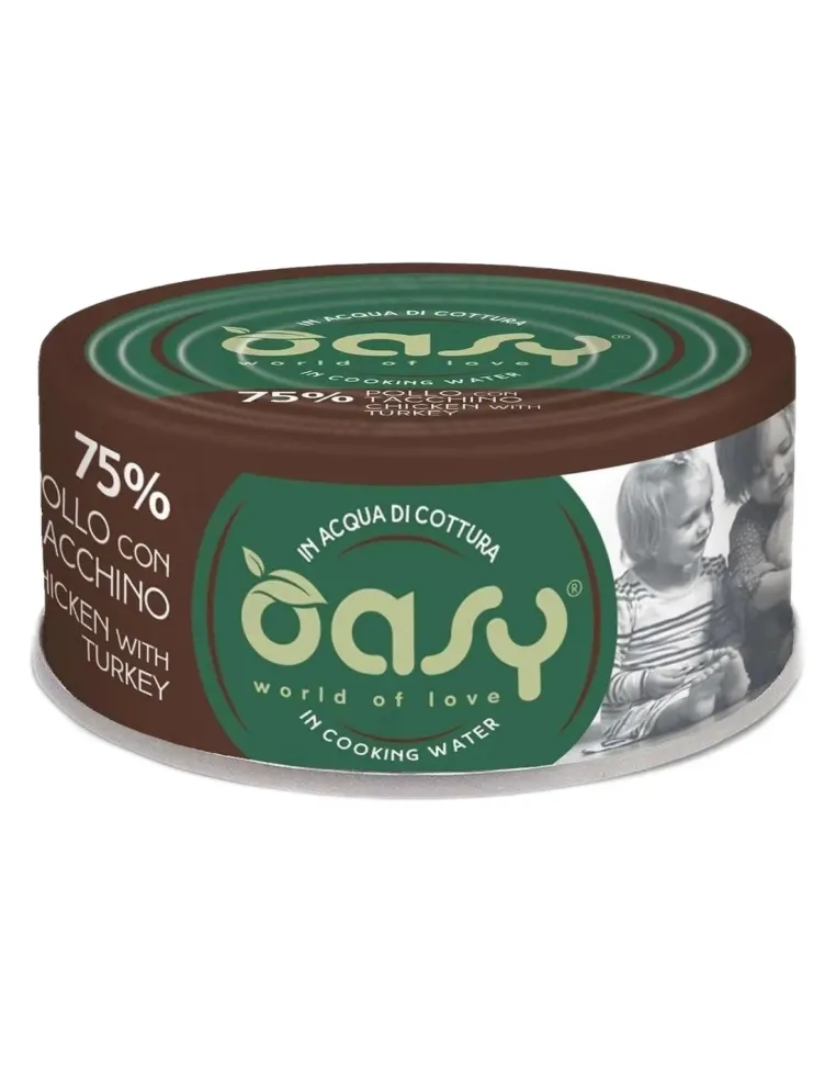 Oasy gatto more love 75% pollo con tacchino 70 gr  