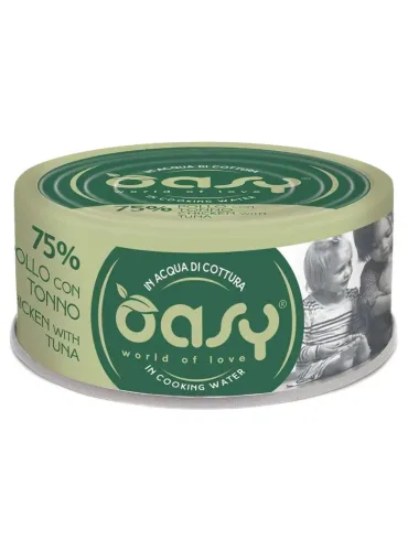 Oasy gatto more love 75% pollo con tonno 70 gr