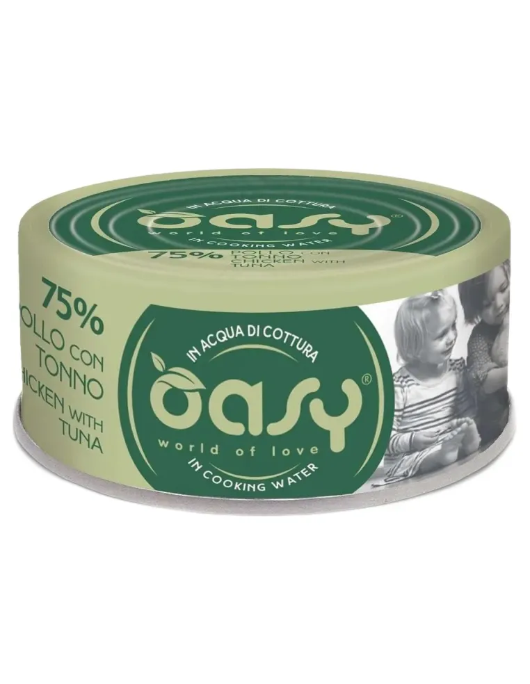 Oasy gatto more love 75% pollo con tonno 70 gr  