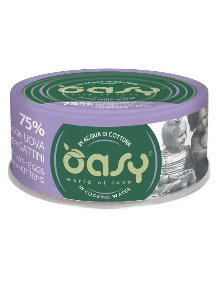 Oasy gattini more love 75% pollo con uova 70 gr  