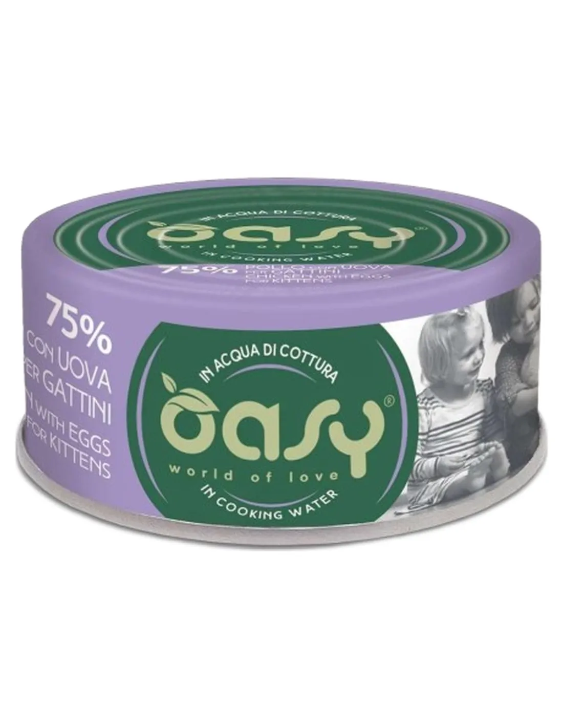 Oasy gattini more love 75% pollo con uova 70 gr  
