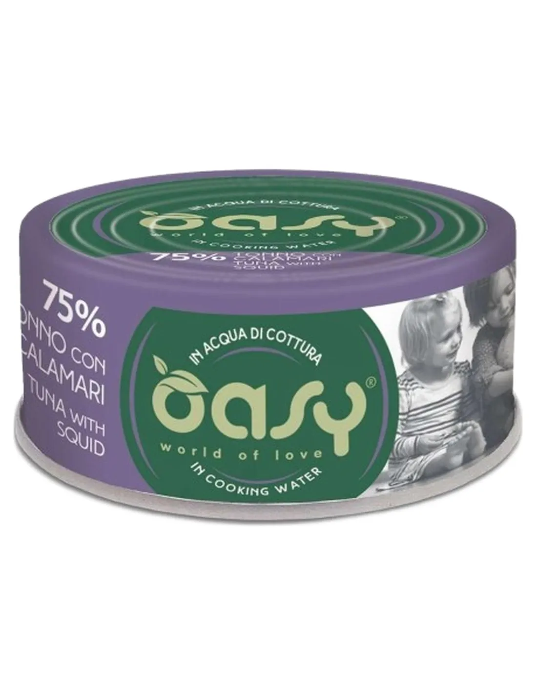 Oasy gatto more love 75% tonno con calamari 70 gr   Oasy gatto more love 75% tonno con calamari 70 gr