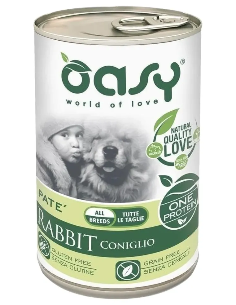 Oasy cane adult coniglio umido 400 gr  