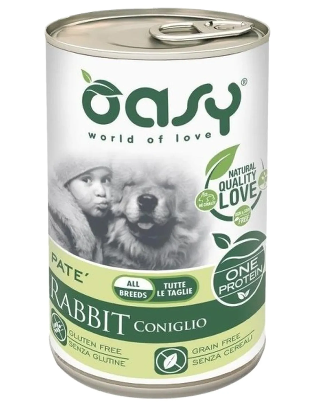 Oasy cane adult coniglio umido 400 gr  