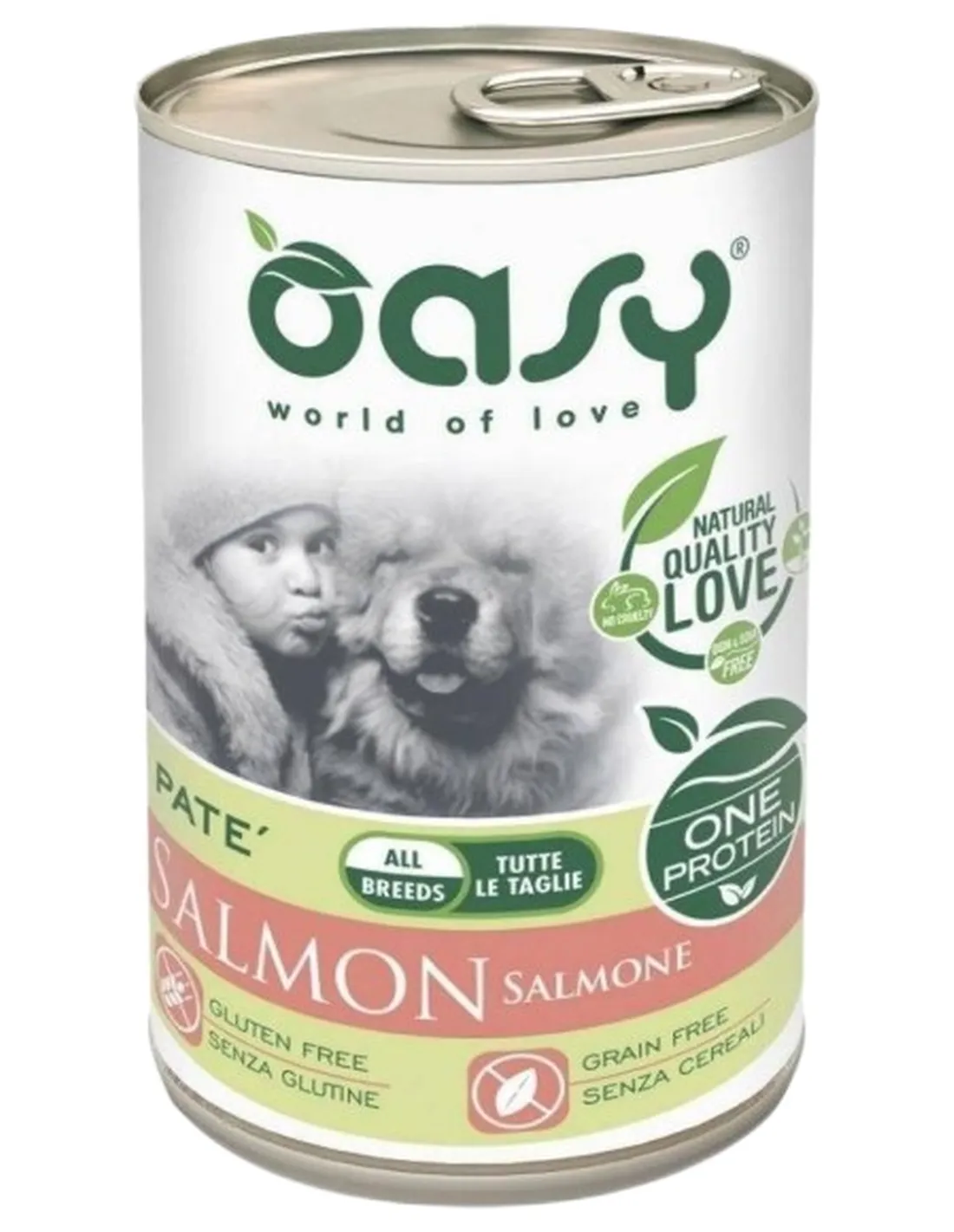 Oasy cane adult salmone umido 400 gr  