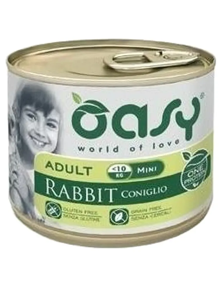 Oasy cane adult mini coniglio umido 200 gr  