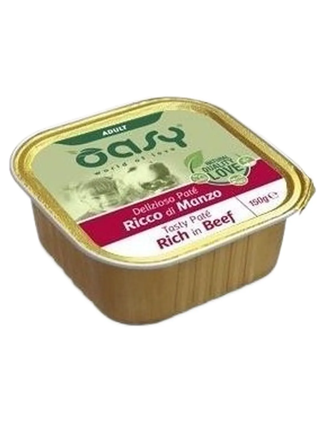 Oasy cane adult pate ricco di manzo 150 gr   Oasy cane adult pate ricco di manzo 150 gr