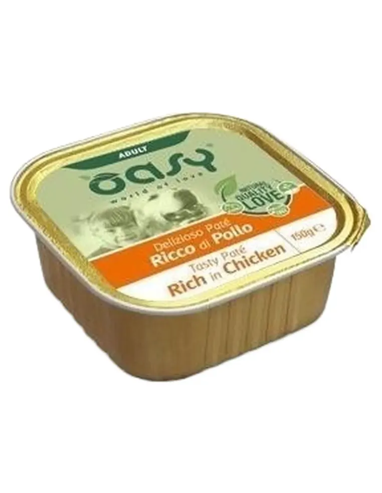 Oasy cane adult pate ricco di pollo 150 gr  