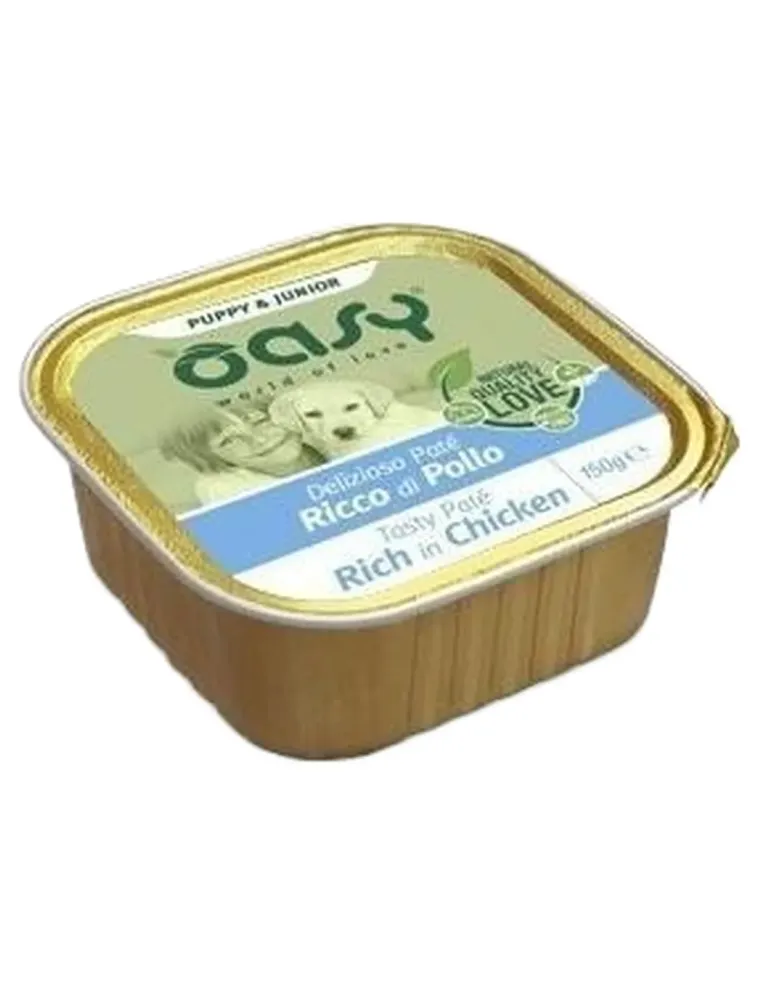Oasy cane puppy pate ricco di pollo 150 gr  