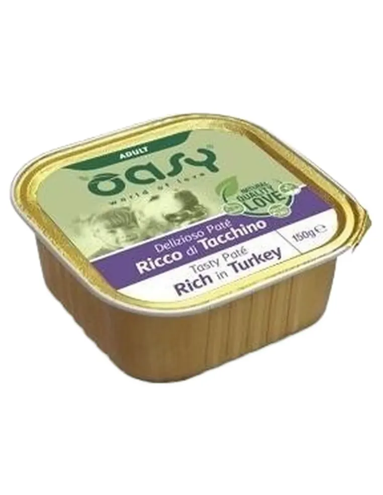 Oasy cane adult pate ricco di tacchino 150 gr  