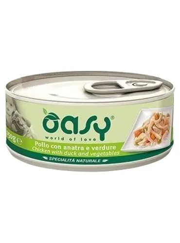 Oasy cane adult specialita naturale pollo con anatra e verdure 150 gr  