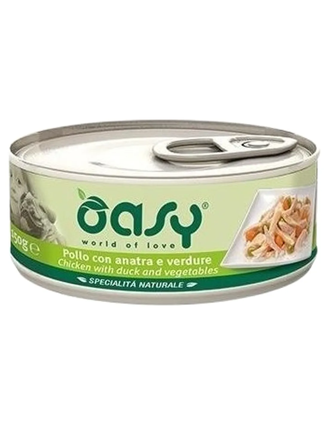 Oasy cane adult specialita naturale pollo con anatra e verdure 150 gr  