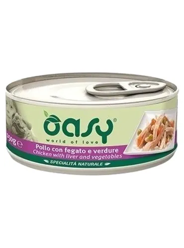 Oasy cane adult specialita naturale pollo con fegato e verdure 150 gr  