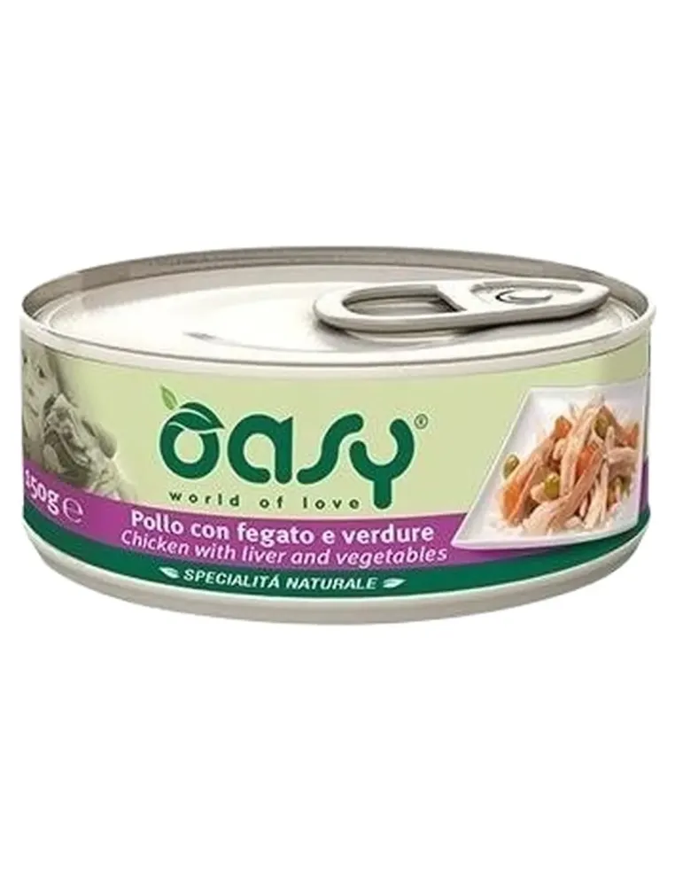 Oasy cane adult specialita naturale pollo con fegato e verdure 150 gr  