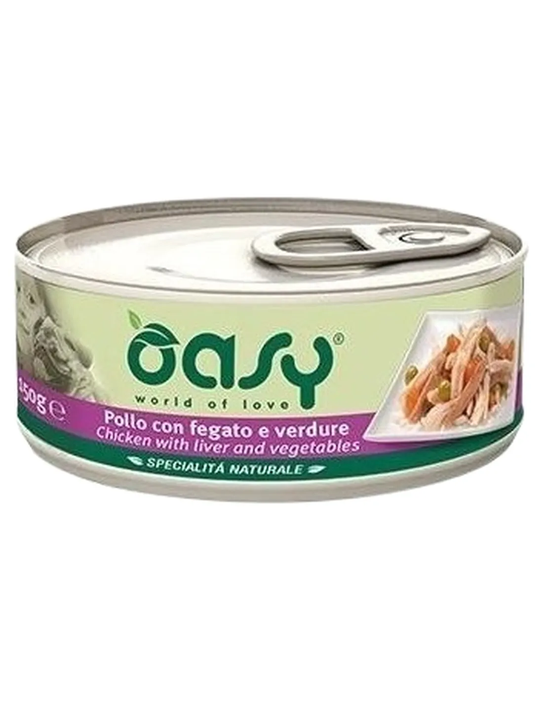 Oasy cane adult specialita naturale pollo con fegato e verdure 150 gr  