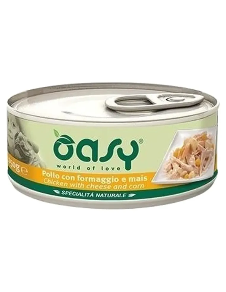 Oasy cane adult specialita naturale pollo con formaggio e mais 150 gr  