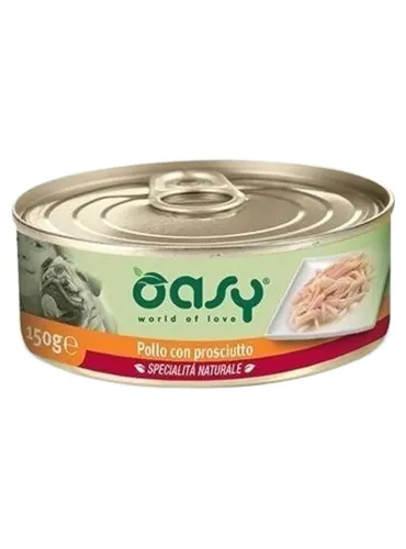 Oasy cane adult specialita naturale pollo con prosciutto 150 gr  