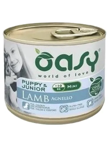 Oasy cane puppy e junior mini agnello umido 200 gr