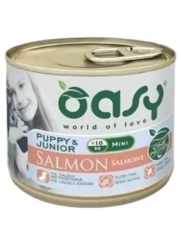 Oasy cane puppy e junior mini salmone umido 200 gr  
