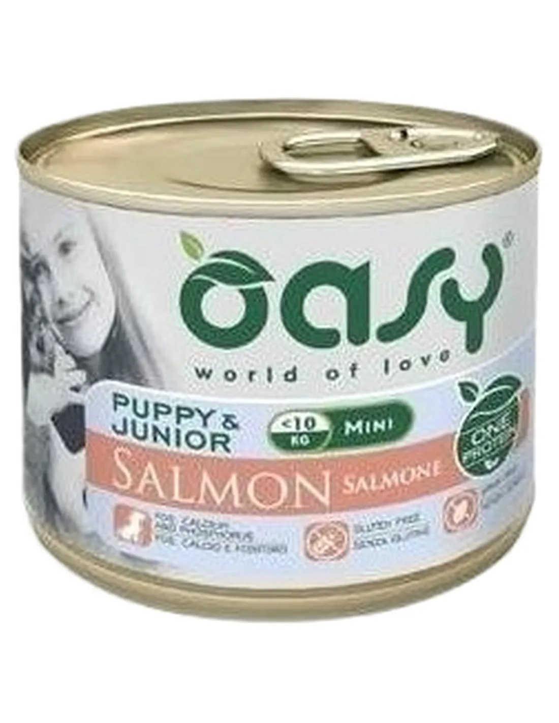 Oasy cane puppy e junior mini salmone umido 200 gr  