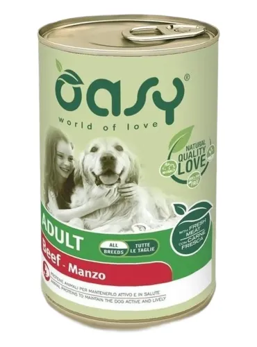 Oasy cane adult lifestage manzo pate umido 400 gr  