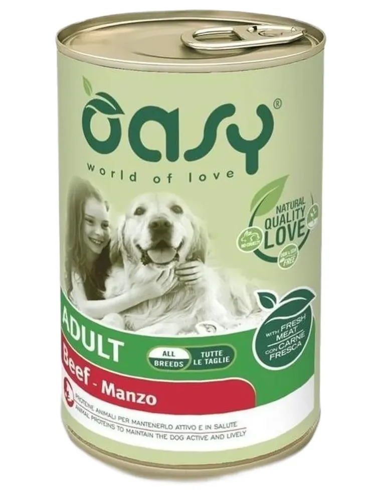 Oasy cane adult lifestage manzo pate umido 400 gr  