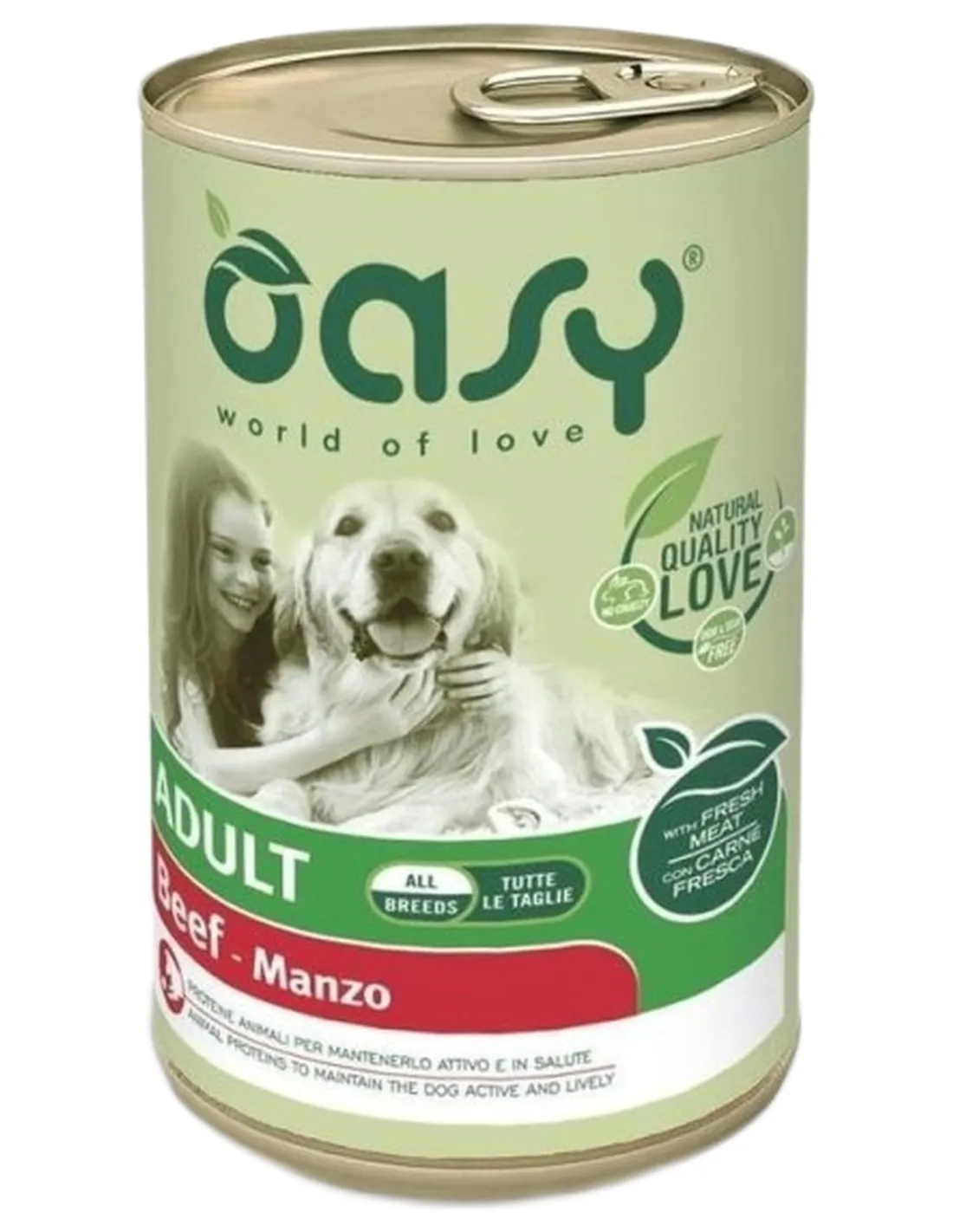 Oasy cane adult lifestage manzo pate umido 400 gr  