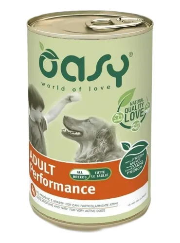 Oasy cane adult lifestage performance pate umido 400 gr  