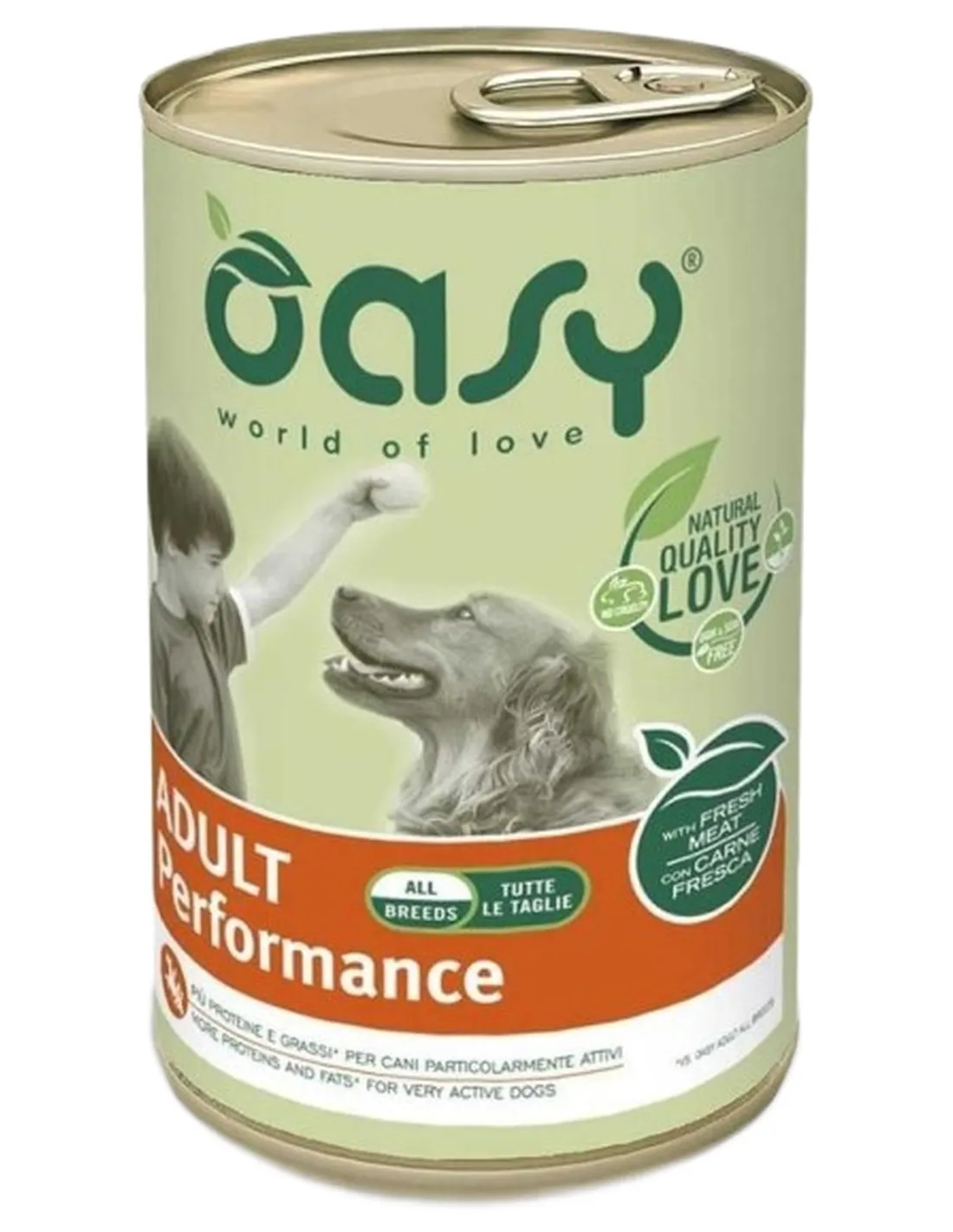 Oasy cane adult lifestage performance pate umido 400 gr  