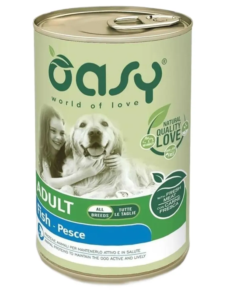 Oasy cane adult lifestage pesce pate umido 400 gr  