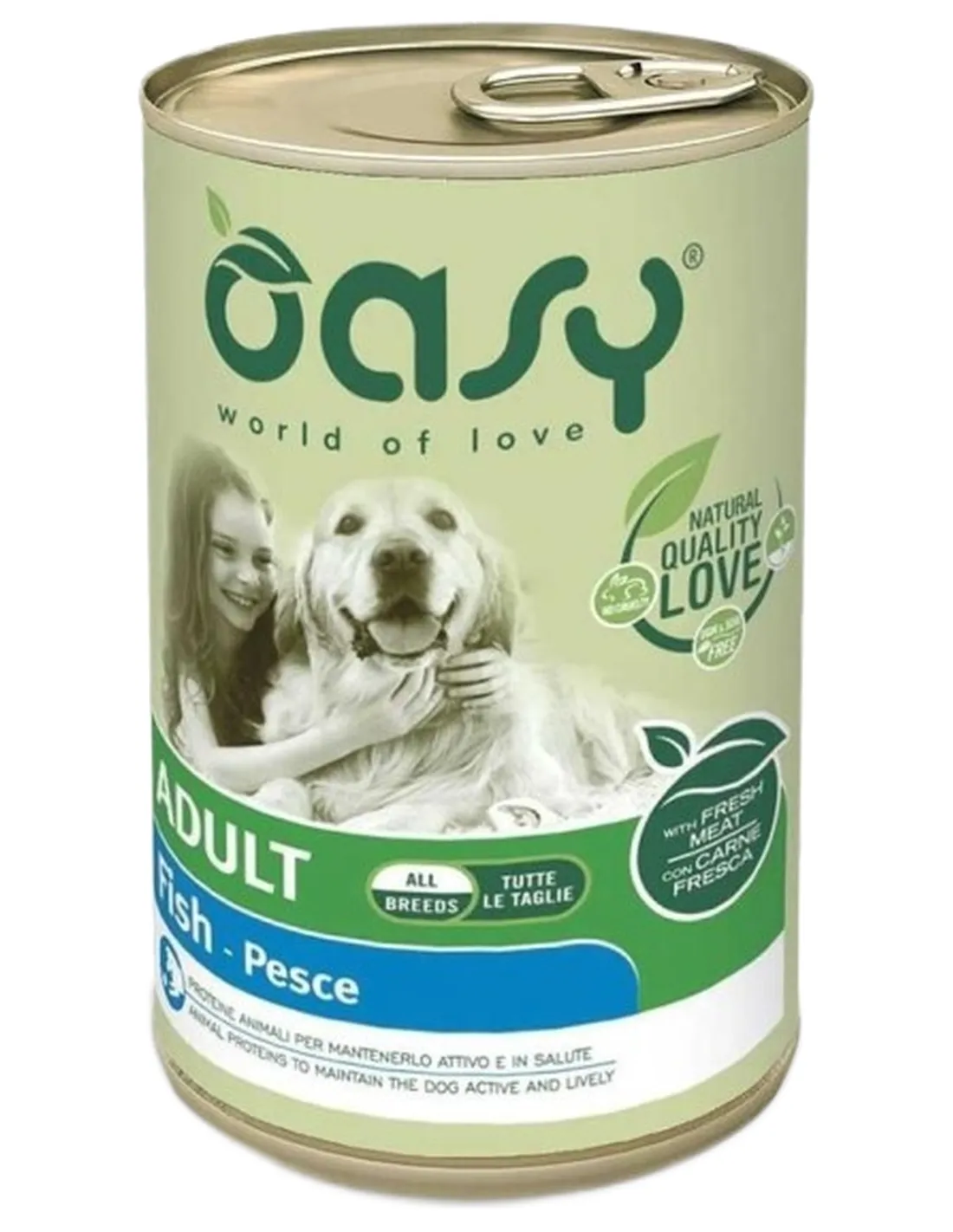 Oasy cane adult lifestage pesce pate umido 400 gr   Oasy cane adult lifestage pesce pate umido 400 gr