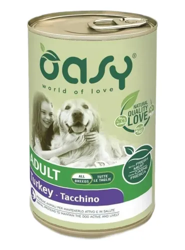 Oasy cane adult lifestage tacchino pate umido 400 gr  